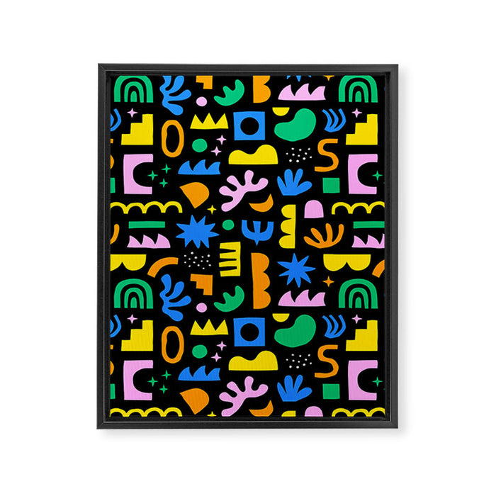 Fun colorful abstract summer shape pattern Framed Canvas Print Gallery Image 1