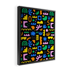 Fun colorful abstract summer shape pattern Framed Canvas Print Gallery Image 2