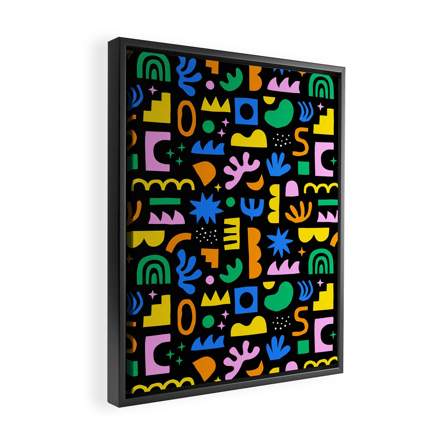 Fun colorful abstract summer shape pattern Framed Canvas Print Gallery Image 2