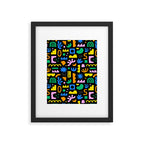 Fun colorful abstract summer shape pattern Framed Art Print Gallery Image 6