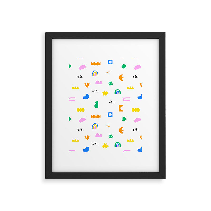 Fun colorful abstract summer shape pattern Framed Art Print Gallery Image 6