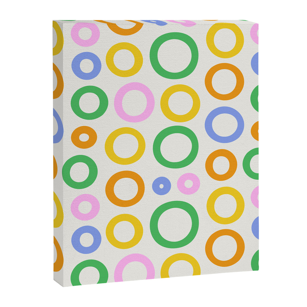 Fun colorful circle cartoon doodle pattern Canvas Print Gallery Image 8