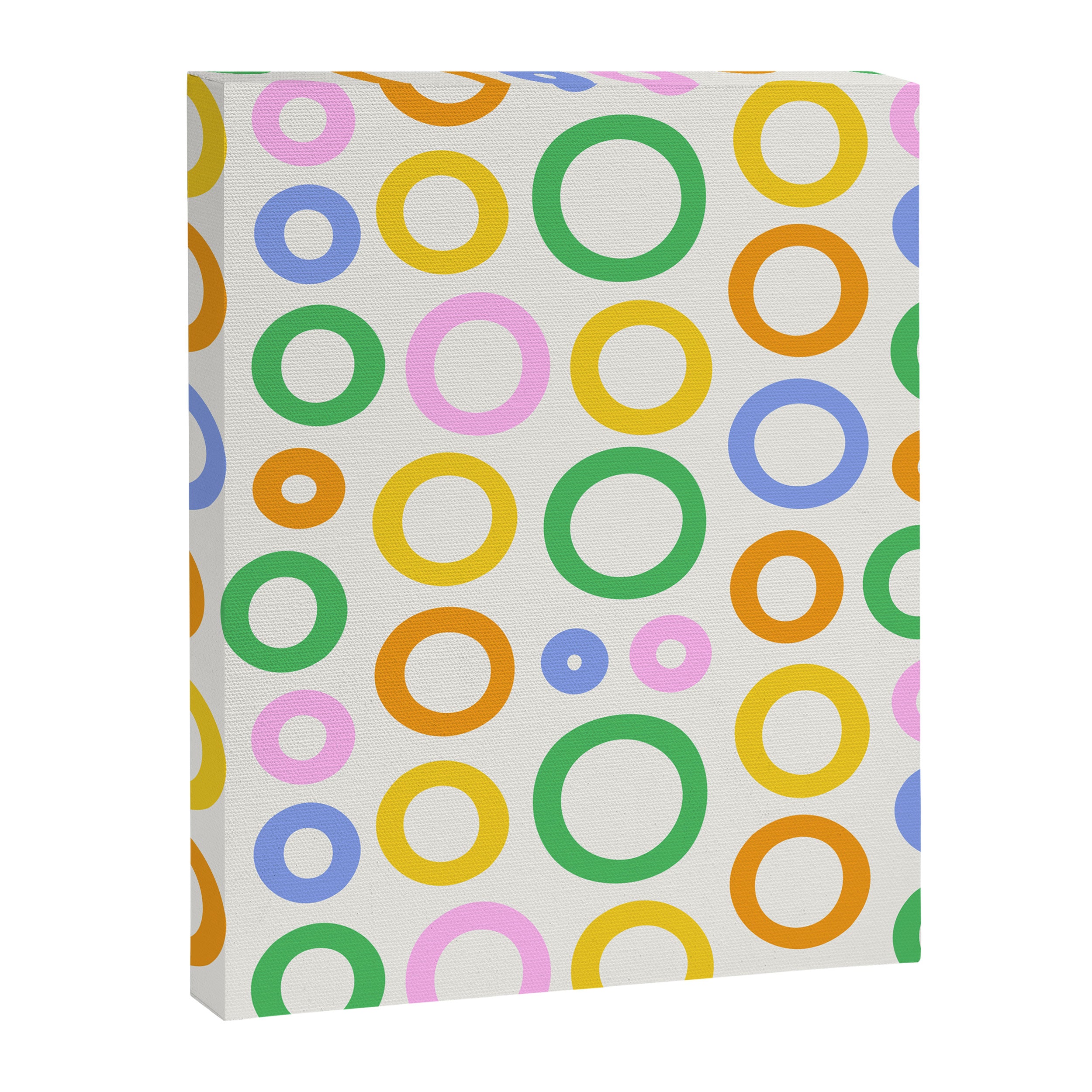 Fun colorful circle cartoon doodle pattern Canvas Print Gallery Image 8