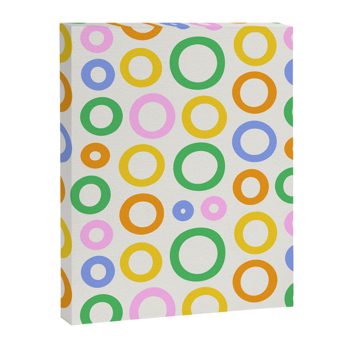 Fun colorful circle cartoon doodle pattern Canvas Print Gallery Image 1