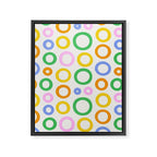 Fun colorful circle cartoon doodle pattern Framed Canvas Print Gallery Image 8