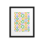 Fun colorful circle cartoon doodle pattern Framed Art Print Gallery Image 6