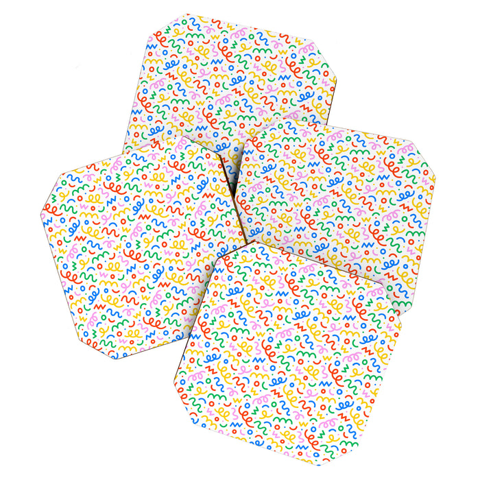 Fun colorful doodle art pattern Coaster Gallery Image 1