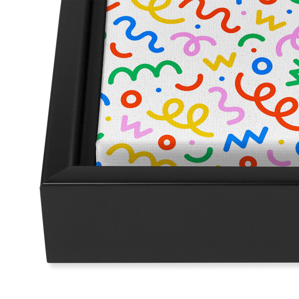 Fun colorful doodle art pattern Framed Canvas Print Gallery Image 3