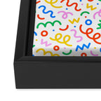 Fun colorful doodle art pattern Framed Canvas Print Gallery Image 3