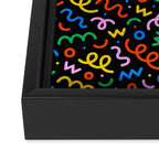 Fun colorful doodle art pattern Framed Canvas Print Gallery Image 3