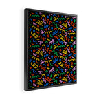 Fun colorful doodle art pattern Framed Canvas Print Gallery Image 2