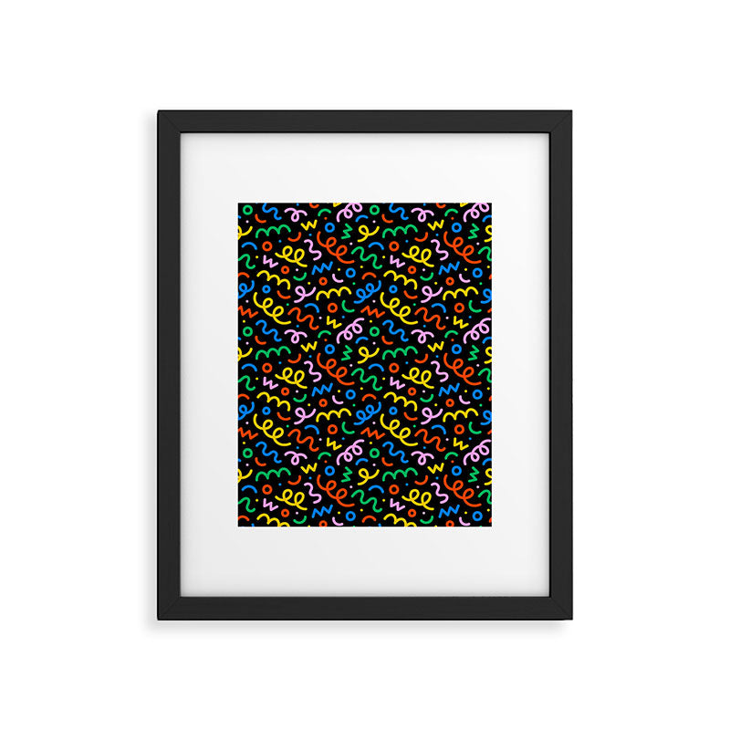 Fun colorful doodle art pattern Framed Art Print Gallery Image 6