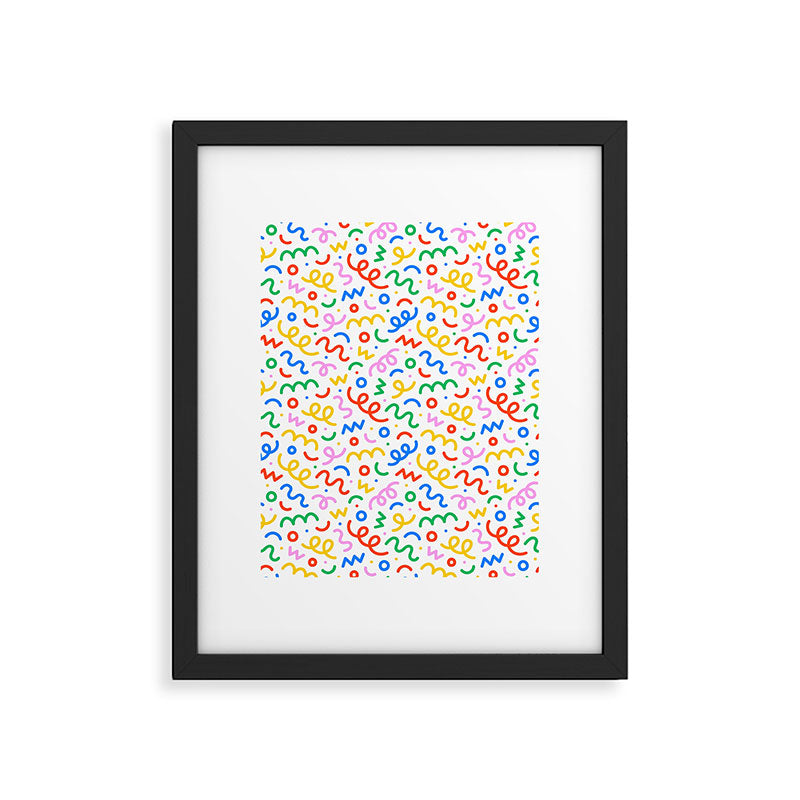 Fun colorful doodle art pattern Framed Art Print Gallery Image 6