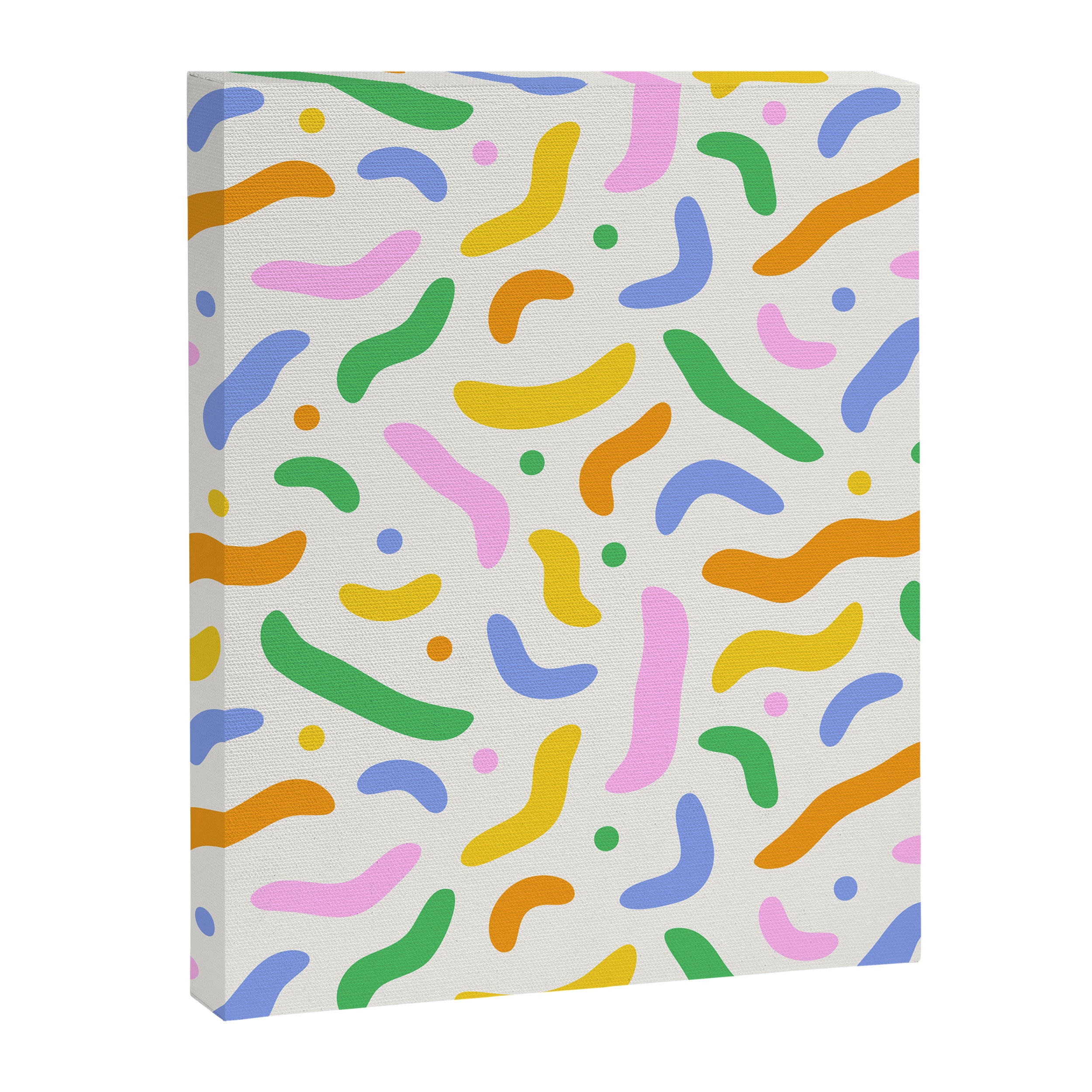 Fun colorful line doodle art pattern Canvas Print Gallery Image 8