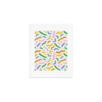 Fun colorful line doodle art pattern Art Print Gallery Image 1
