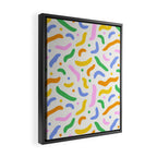 Fun colorful line doodle art pattern Framed Canvas Print Gallery Image 2