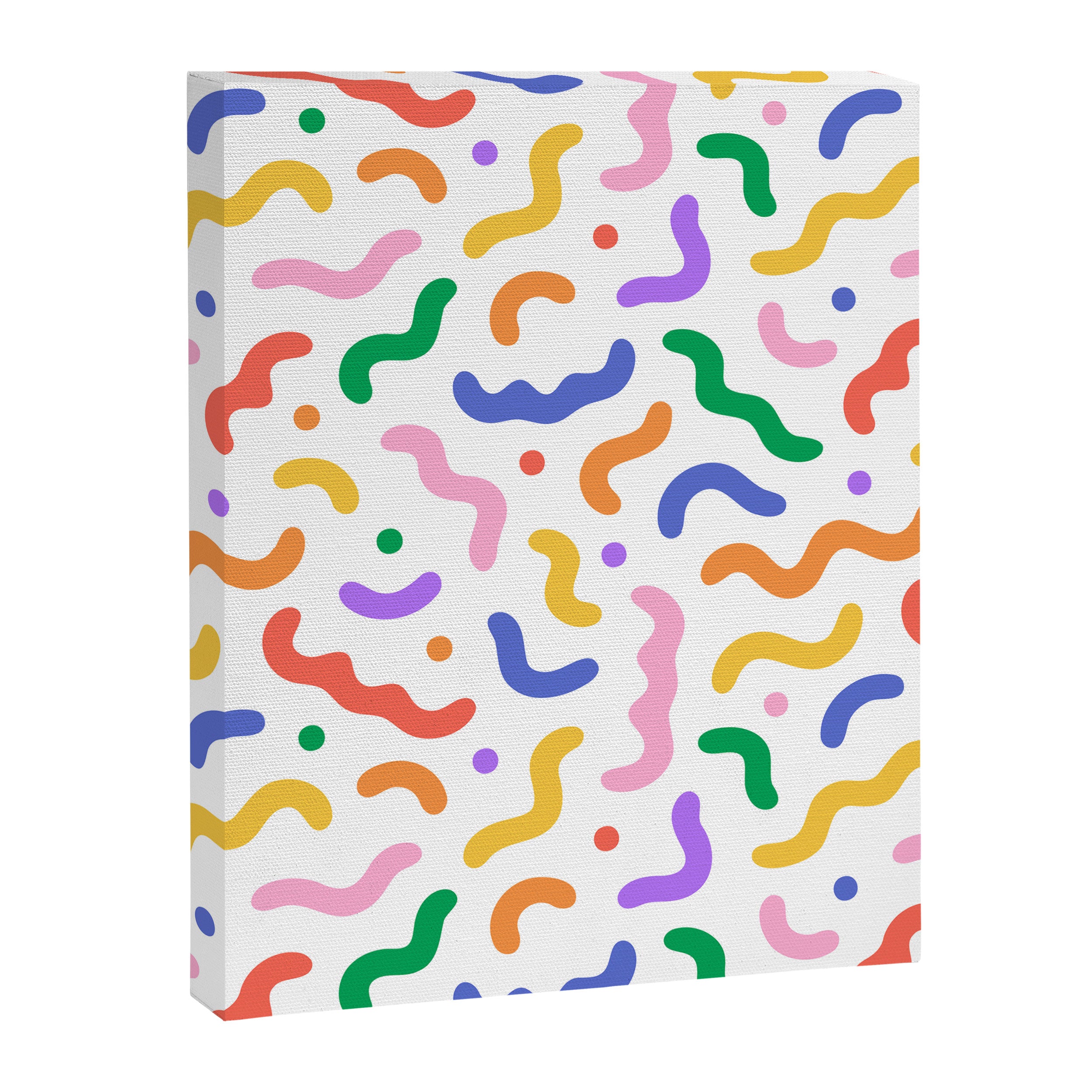 Fun colorful line doodle art pattern Canvas Print Gallery Image 8