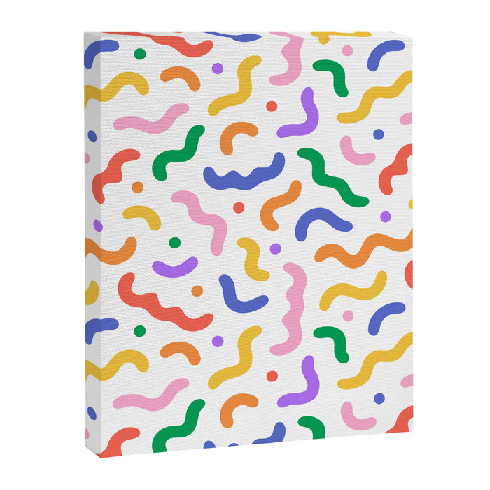 Fun colorful line doodle art pattern Canvas Print Gallery Image 1
