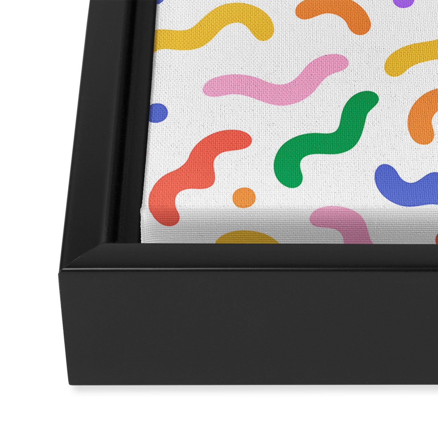Fun colorful line doodle art pattern Framed Canvas Print Gallery Image 3