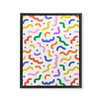 Fun colorful line doodle art pattern Framed Canvas Print Gallery Image 8
