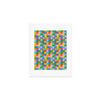 Fun colorful puzzle piece shape pattern Art Print Gallery Image 1
