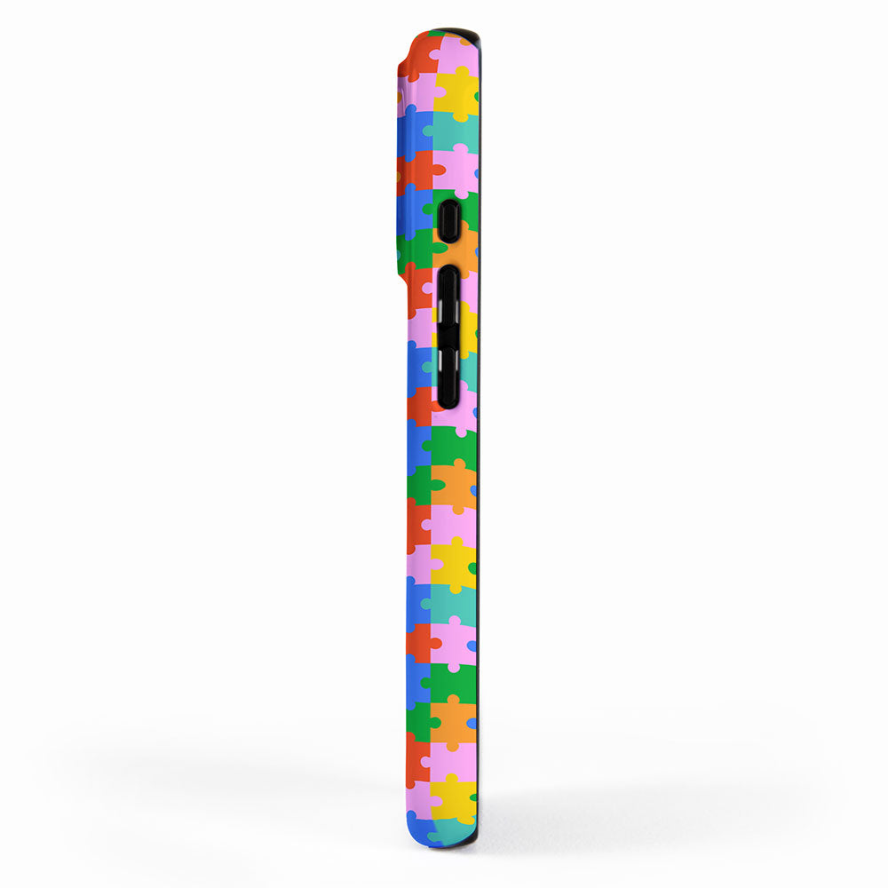 Fun colorful puzzle piece shape pattern iPhone Case Gallery Image 2