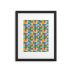 Fun colorful puzzle piece shape pattern Framed Art Print Gallery Image 6