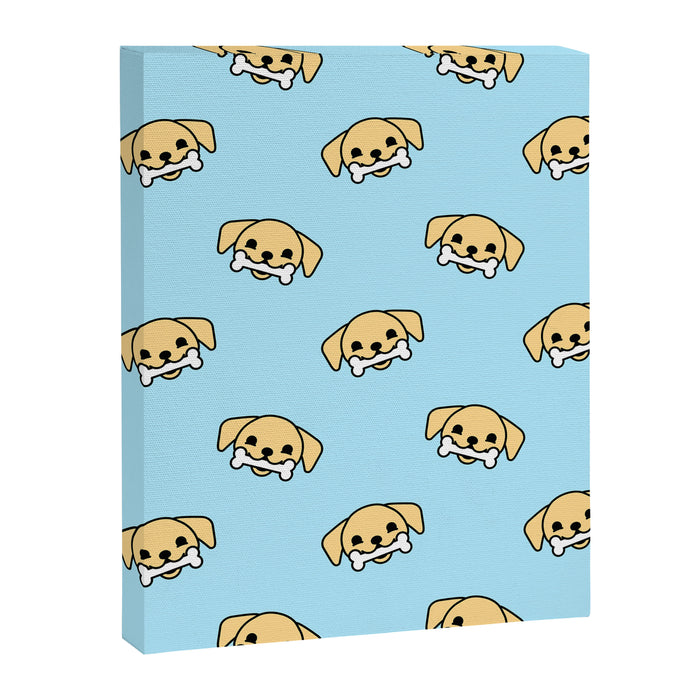 Fun dog pet cartoon pattern Canvas Print Gallery Image 1