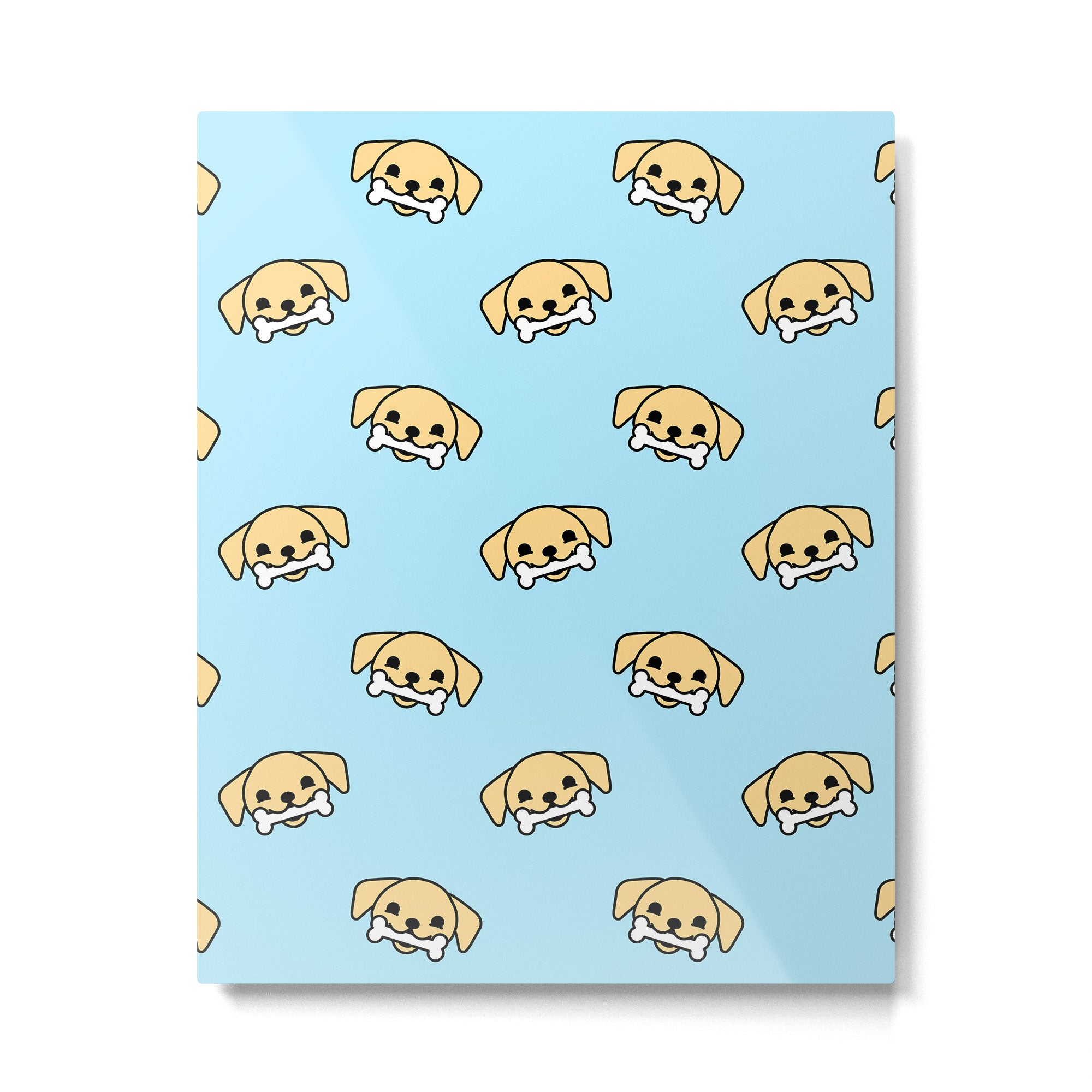 Fun dog pet cartoon pattern Metal Print Gallery Image 6