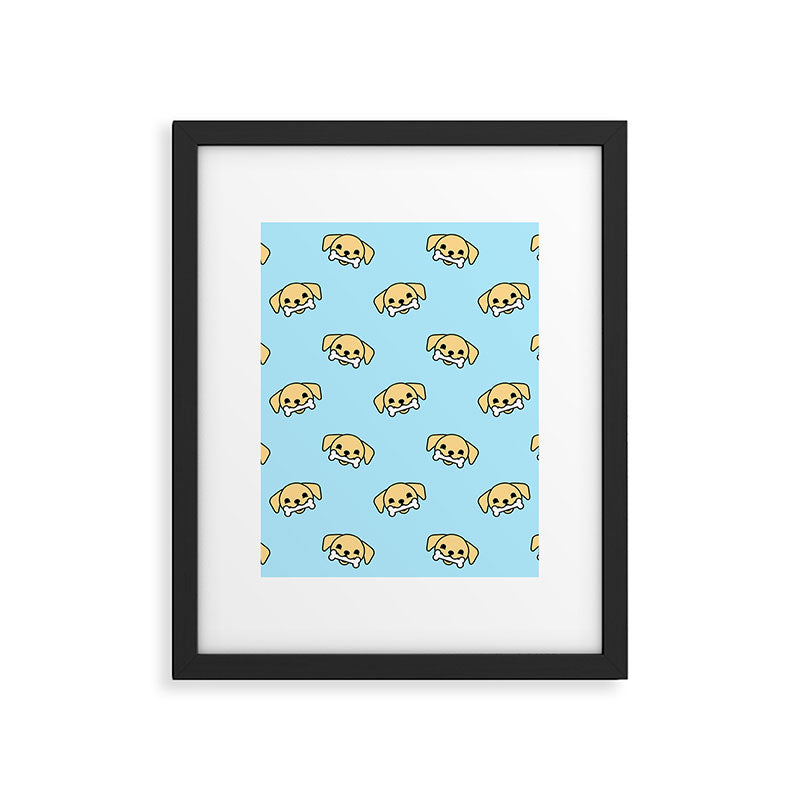 Fun dog pet cartoon pattern Framed Art Print Gallery Image 6
