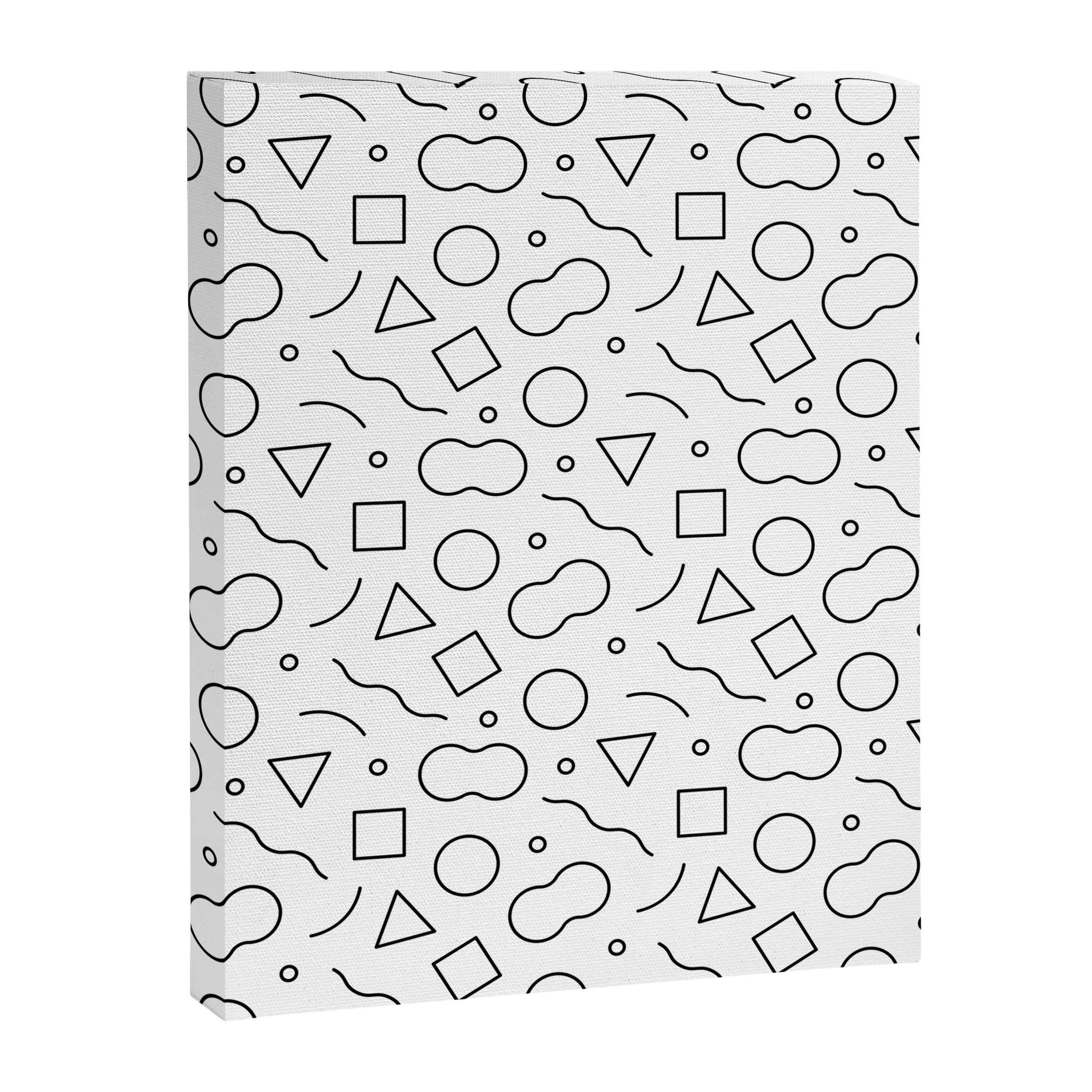 Fun geometric doodle shape art pattern Canvas Print Gallery Image 8