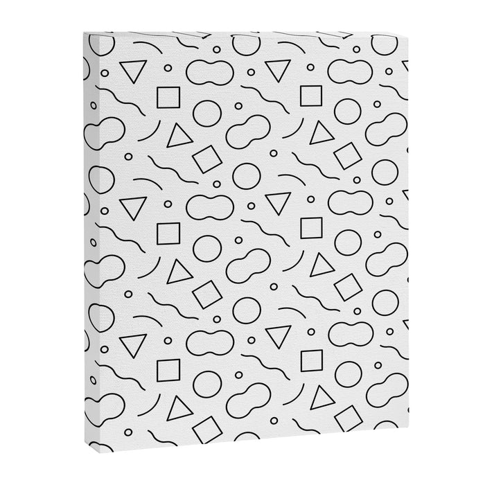 Fun geometric doodle shape art pattern Canvas Print Gallery Image 1