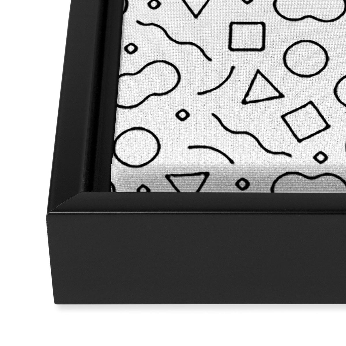 Fun geometric doodle shape art pattern Framed Canvas Print Gallery Image 3