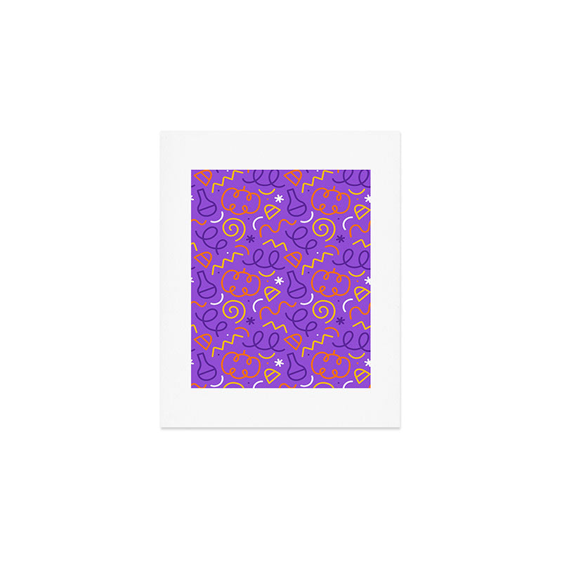 Fun halloween cartoon doodle art pattern Art Print Gallery Image 1