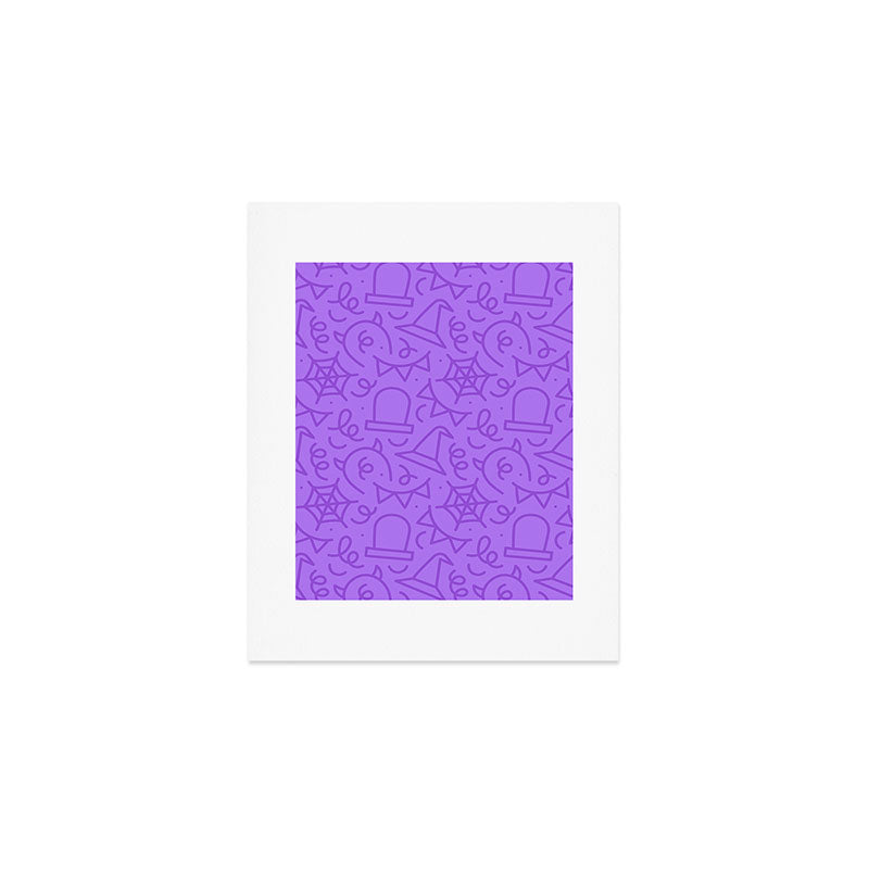 Fun halloween cartoon doodle art pattern Art Print Gallery Image 1