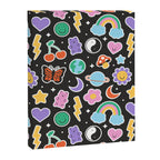 Fun retro cartoon doodle sticker pattern Canvas Print Gallery Image 8