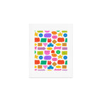 Fun retro sticker quote cartoon pattern Art Print Gallery Image 1