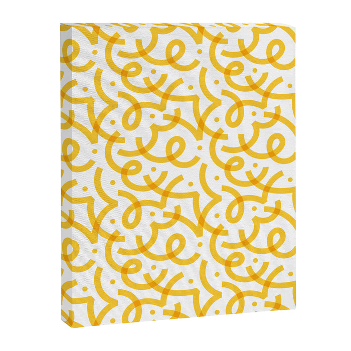Fun yellow line doodle pattern Canvas Print Gallery Image 1