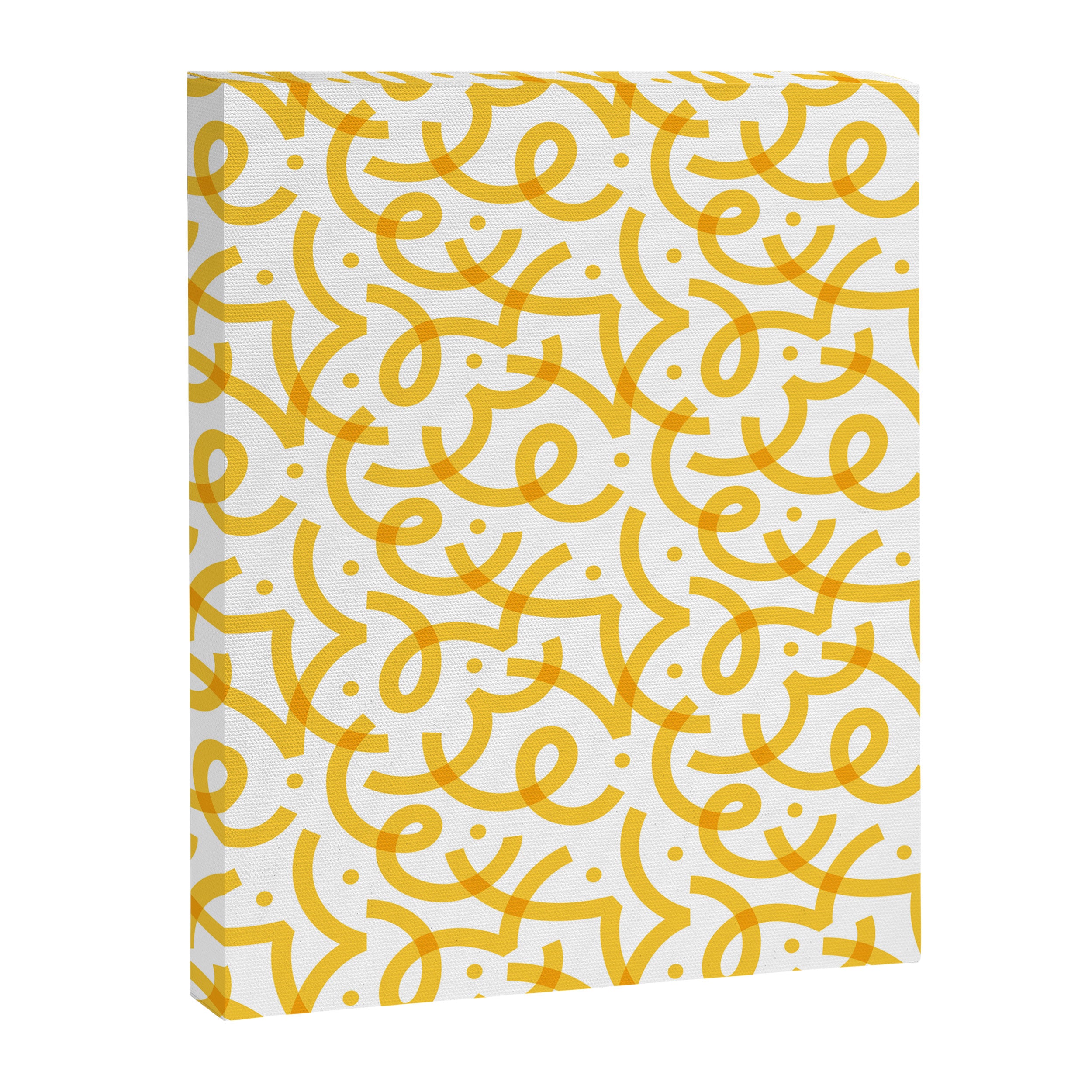 Fun yellow line doodle pattern Canvas Print Gallery Image 3