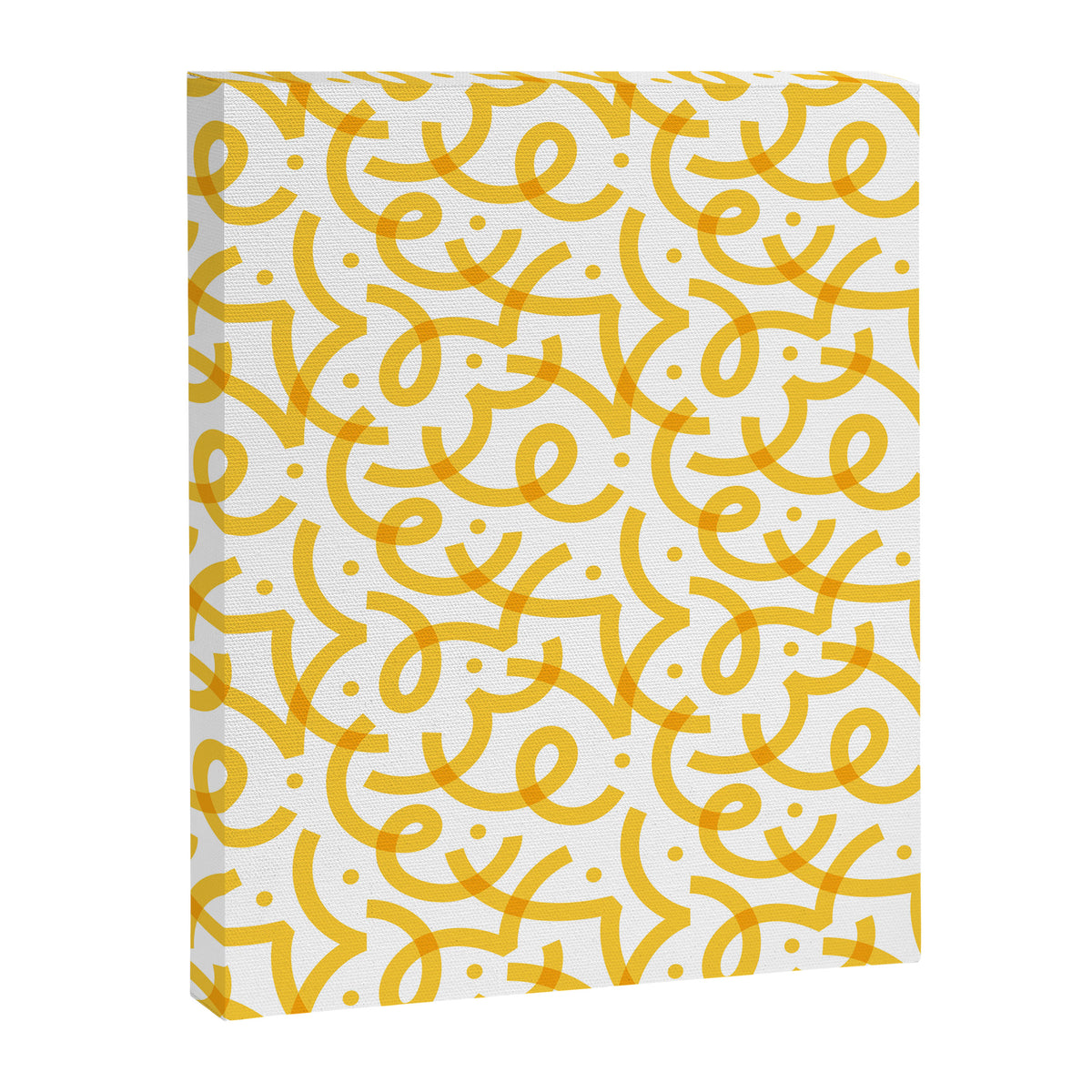 Fun yellow line doodle pattern Canvas Print Gallery Image 8