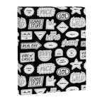 Funny black and white cartoon sticker quote pattern Canvas Print Gallery Image 8