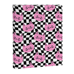 Funny cat cartoon checkered pattern Canvas Print Gallery Image 8