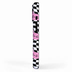 Funny cat cartoon checkered pattern iPhone Case Gallery Image 2