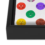 Funny colorful cartoon character face pattern Framed Canvas Print Gallery Image 3
