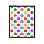 Funny colorful cartoon character face pattern Framed Canvas Print Gallery Image 8