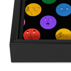 Funny colorful cartoon character face pattern Framed Canvas Print Gallery Image 3