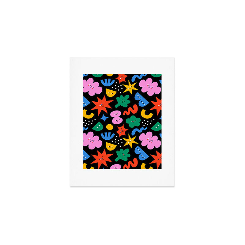 Funny colorful cartoon shape art pattern Art Print Gallery Image 1
