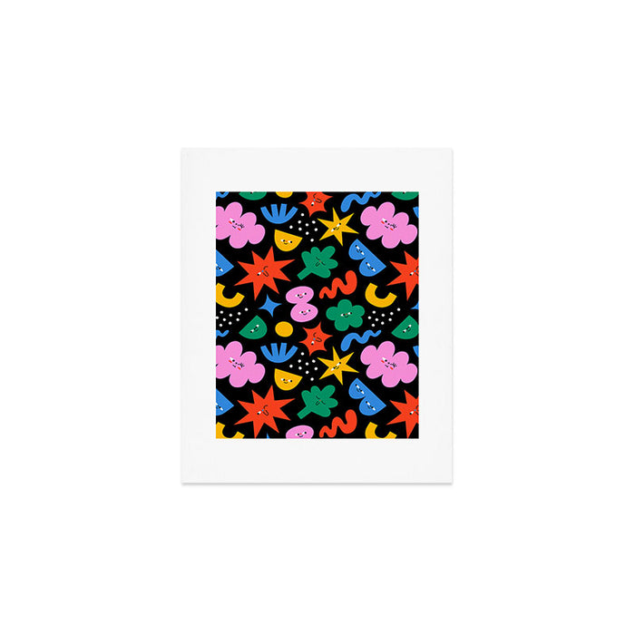 Funny colorful cartoon shape art pattern Art Print Gallery Image 1