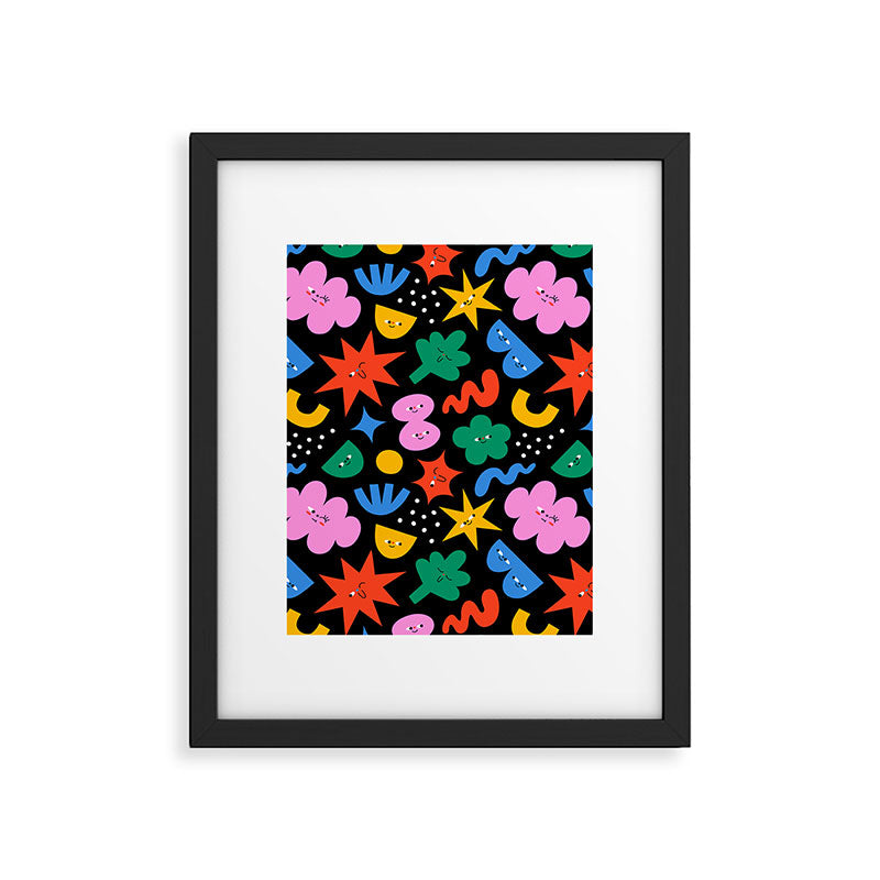 Funny colorful cartoon shape art pattern Framed Art Print Gallery Image 6