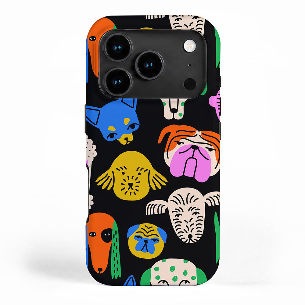 Funny colorful dog cartoon pattern iPhone Case Gallery Image 1